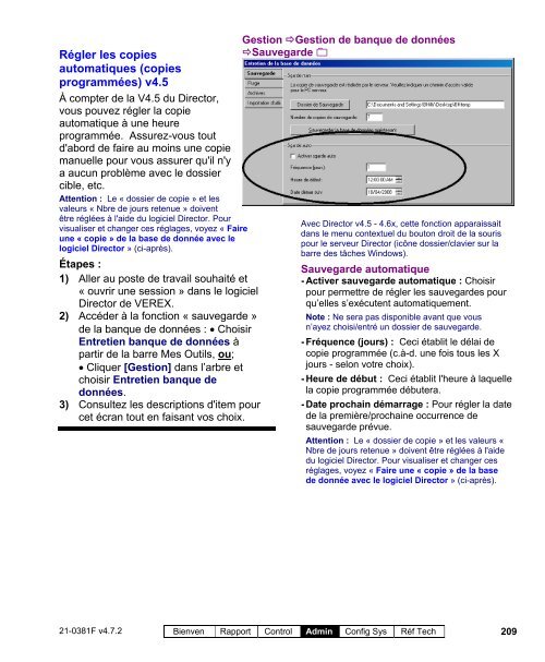 Guide de l'utilisateur du VEREX Director V4.72 - Ch-change.com