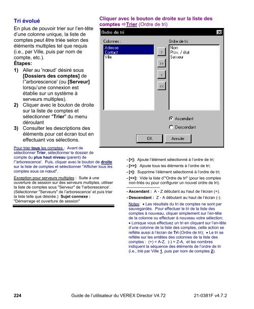 Guide de l'utilisateur du VEREX Director V4.72 - Ch-change.com