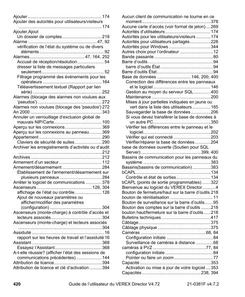 Guide de l'utilisateur du VEREX Director V4.72 - Ch-change.com