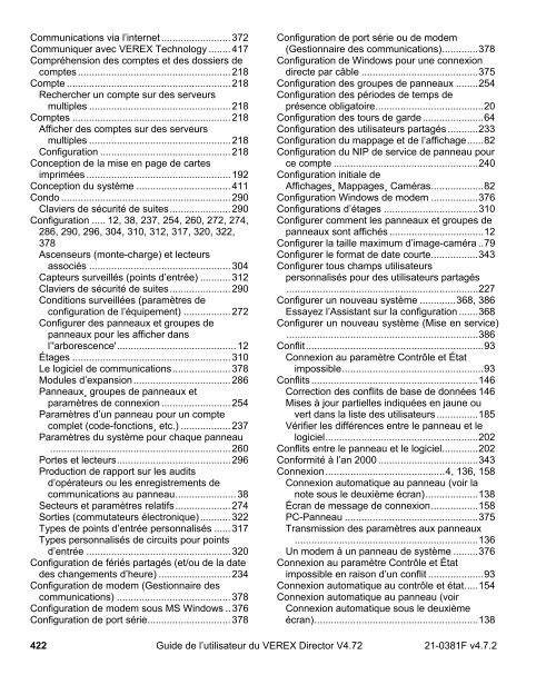 Guide de l'utilisateur du VEREX Director V4.72 - Ch-change.com