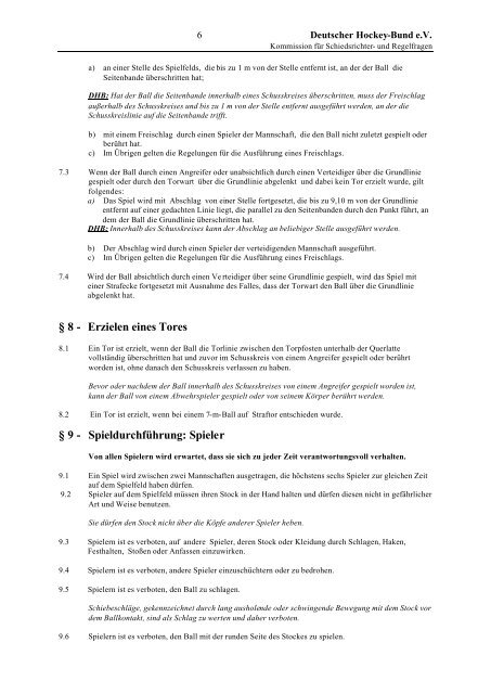 Hallenhockeyregeln DHB 2004 (pdf) - Hockey-Club Herne e.V.