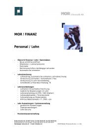 Titelblatt zu MOR ! FINANZ / Personal / Lohn - MOR Informatik AG