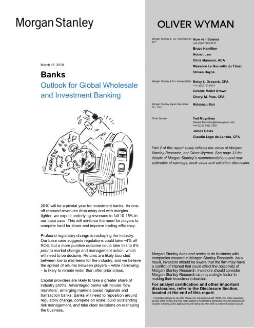 Outlook for Global Wholesale and Investment Banking - BlackRock ...