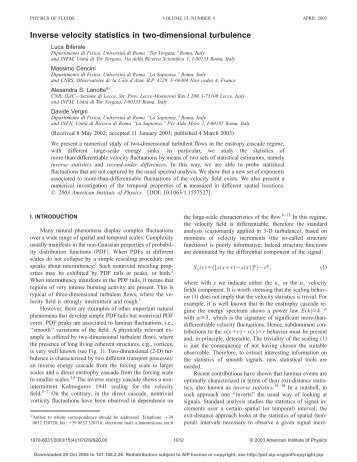 Inverse velocity statistics in two-dimensional turbulence