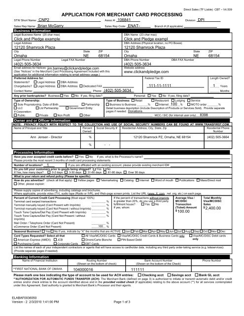 application for merchant card processing - The Seattle Foundation