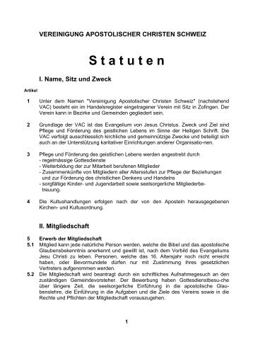 Statuten im PDF-Format downloaden - Vereinigung Apostolischer ...