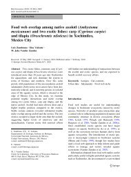 Food web overlap among native axolotl - Center for Limnology ...