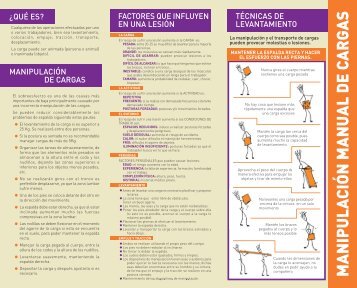 Triptico Manipulacion Cargas - Salud Laboral