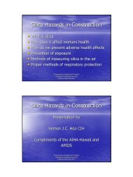 Silica Hazards in Construction Silica Hazards in Construction