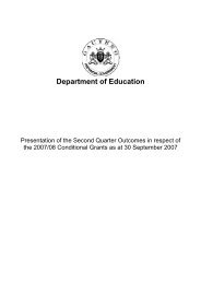 Department of Education Second Quarter Outcomes in respect