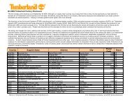 Q3 2009 Factory list formatted - Timberland Responsibility