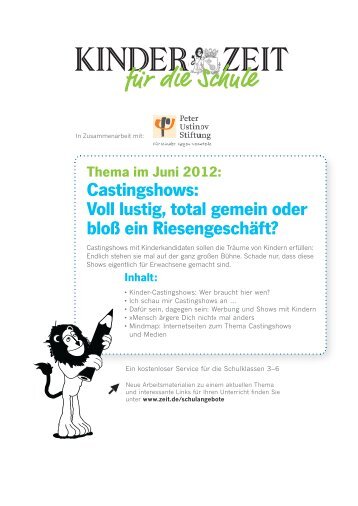 Juni 2012: Castingshows - Peter Ustinov Stiftung