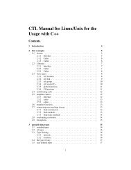 CTL Manual for Linux/Unix for the Usage with C++