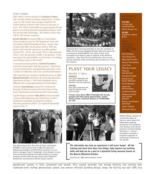 Autumn Newsletter 2006 - Queens Botanical Garden