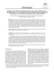 Analisi costo-efficacia di ibandronato orale, acido zoledronico i.v. e ...
