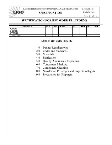 Specification for BSC Work Platforms PDF - DCC