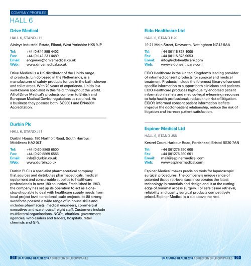 UK at aRaB HEaLtH 2010 - Association of British Healthcare Industries