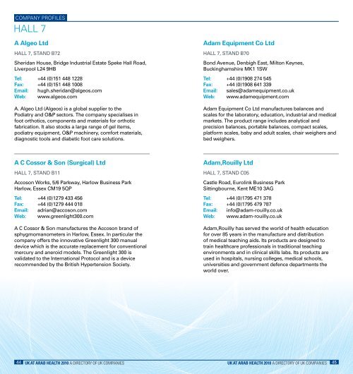 UK at aRaB HEaLtH 2010 - Association of British Healthcare Industries