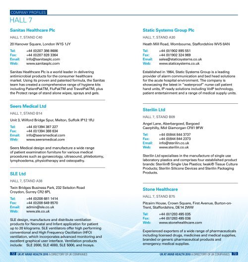 UK at aRaB HEaLtH 2010 - Association of British Healthcare Industries