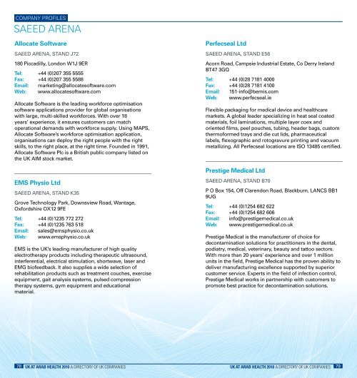 UK at aRaB HEaLtH 2010 - Association of British Healthcare Industries