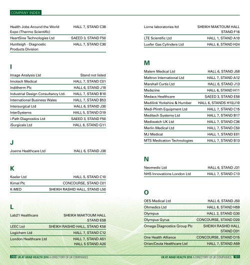 UK at aRaB HEaLtH 2010 - Association of British Healthcare Industries