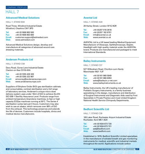 UK at aRaB HEaLtH 2010 - Association of British Healthcare Industries