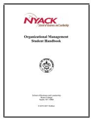 Organizational Management SStudent HHandbook - Nyack College