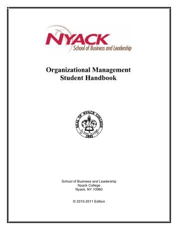 Organizational Management SStudent HHandbook - Nyack College