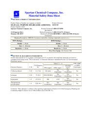 Spartan Chemical Company, Inc. Material Safety Data Sheet