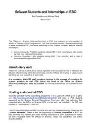 Science Students and Internships at ESO