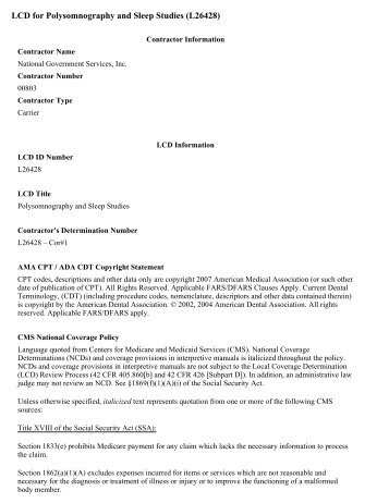 LCD for Polysomnography and Sleep Studies (L26428) - American ...