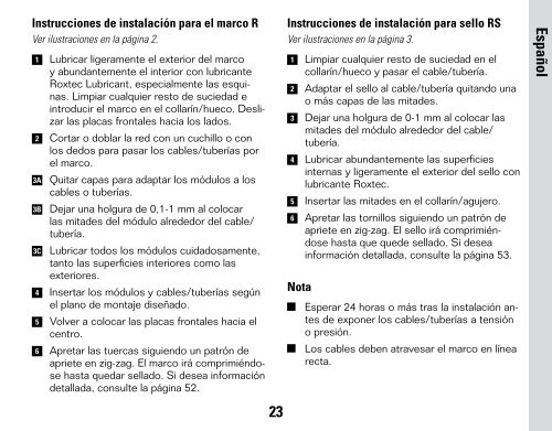 Installation Instructions - Roxtec