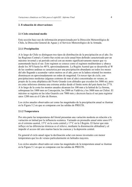 Estudio de la Variabilidad Climática en Chile para - Sinia