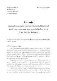 Recenzja dr hab. Dorota Wolicka - WydziaÅ Geologii, Geofizyki i ...