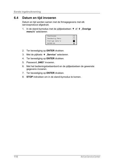 Bedieningshandleiding in Nederlands - WAECO - AirCon Service