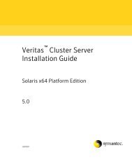 Cluster Server Installation Guide for Solaris x64 5.0 - Storage ...
