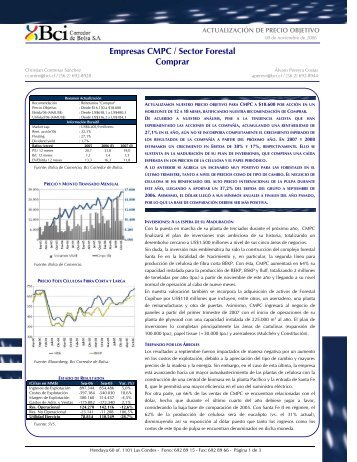 Empresas CMPC / Sector Forestal Comprar - Bci