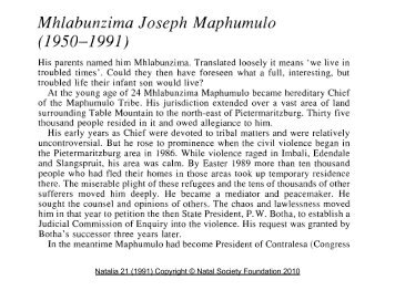 Mhlabunzima Joseph Maphumulo - Pmbhistory.co.za