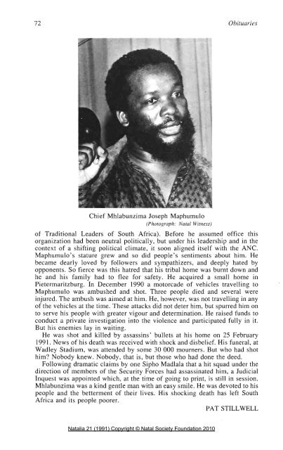 Mhlabunzima Joseph Maphumulo - Pmbhistory.co.za