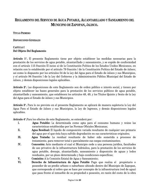 reglamento del servicio de agua potable,alcantarillado y ...