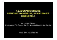 A lacunaris stroke pathomechanizmusa, klinikuma és kimenetele