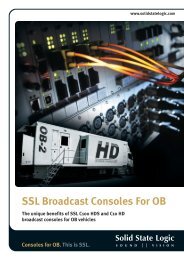 SSL Broadcast Consoles For OB - Solid State Logic