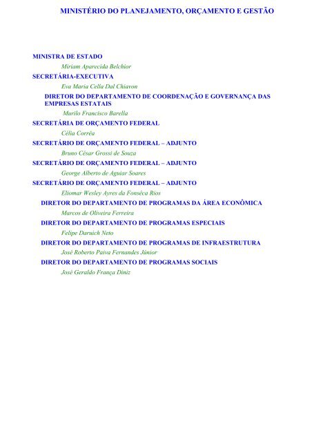 Volume V - MinistÃ©rio do Planejamento, OrÃ§amento e GestÃ£o