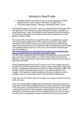 Winklebury Ward Profile - Basingstoke and Deane Borough Council