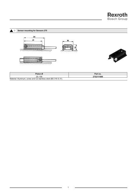 Profile cylinders Euromec, Series 168 - Bosch Rexroth