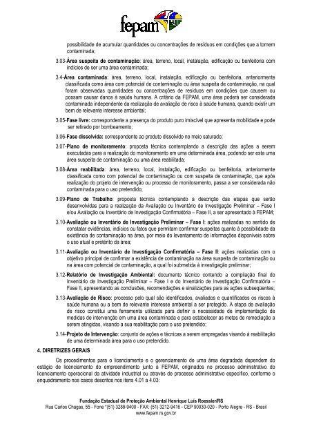 Diretriz TÃ©cnica 001-2011 Licenciamento Ambiental de ... - Fepam