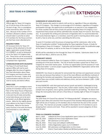 General Information.indd - Texas 4-H and Youth Development