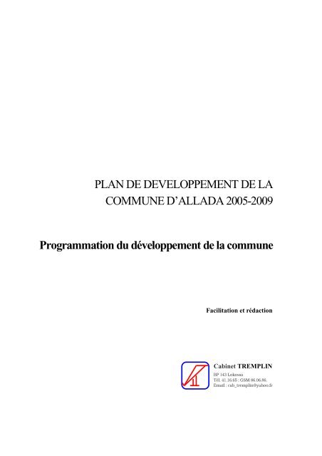 PLAN DE DEVELOPPEMENT DE LA COMMUNE D'ALLADA 2005 ...