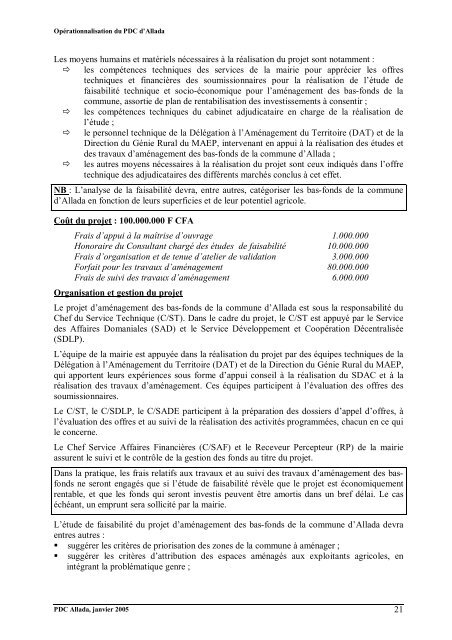 PLAN DE DEVELOPPEMENT DE LA COMMUNE D'ALLADA 2005 ...