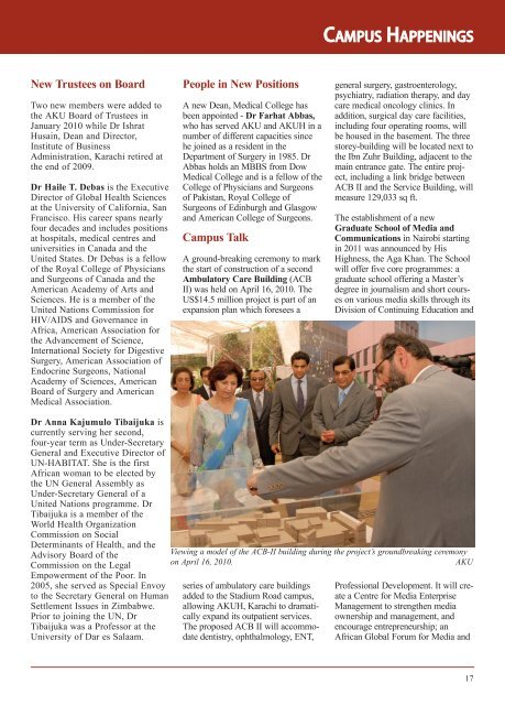 Summer 2010, Vol. 3, Issue 1 - Aga Khan University